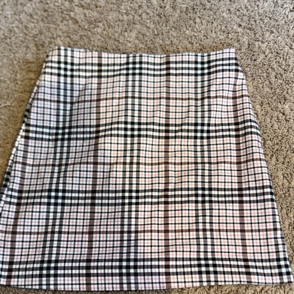 GB Girls Black and Pink Plaid Mini Skirt